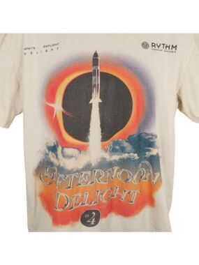 Rythm Cannabis T Shirt Mens Size Large Beige Afternoon Delight #4 OVERSIZED